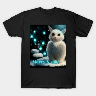 Christmas cat - winter kitten enjoying snow T-Shirt